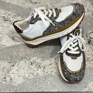 New Madewell 7.5 spotted calf hair sneakers